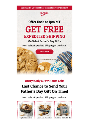 Mrs. Fields - LAST CALL ☎️ Ship Dad His Gift On Time and For Free!