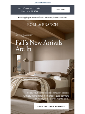 Boll & Branch - New arrivals for fall are in 🍂