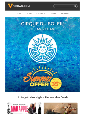 Vegas - ⭐️ Cirque du Soleil Summer Offer: Up to 35% Off!