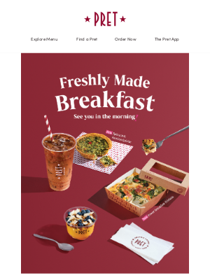 Pret A Manger - Fall breakfast for all tastes