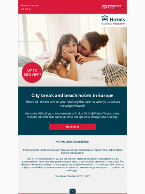 Norwegian Air Shuttle - 🤩 There's still time to save, Fred: Up to 30% off beach & city hotels