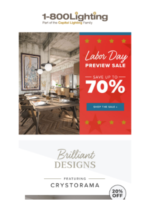 Bellacor - Labor Day Sale (offer inside) ✨ Brilliant Designs by Crystorama