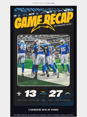 Los Angeles Chargers - Game Recap: Chargers vs Saints