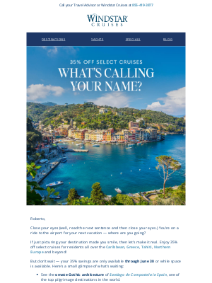 Windstar Cruises - New Sailings Added:   Residents Save 35%