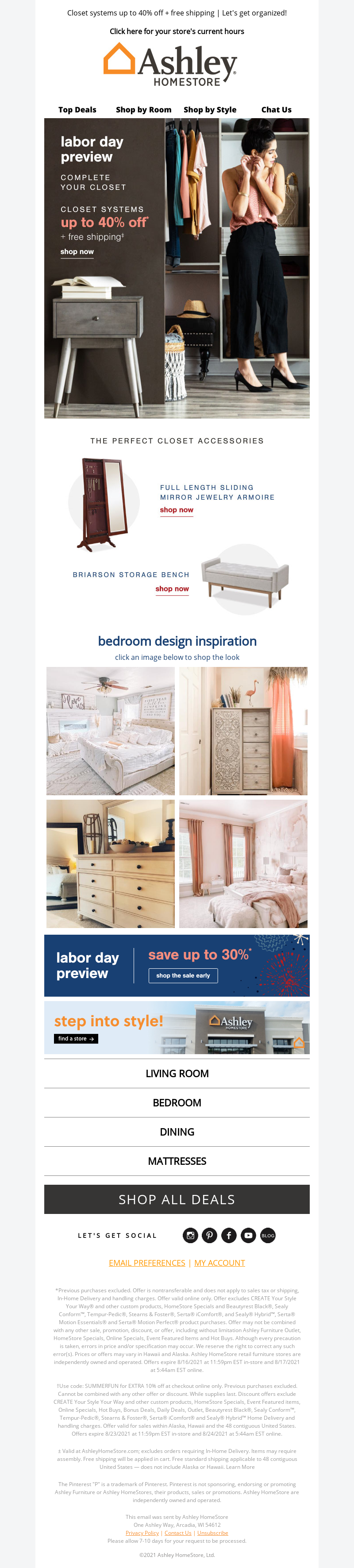 Ashley Furniture HomeStore - 📬 You've Got Deals | Shop the Labor Day Preview