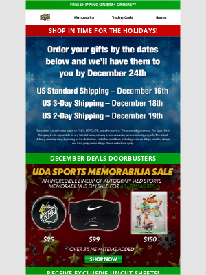 Upper Deck - ⏳🎁 Receive Your Gifts in Time for the Holidays!