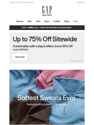 Gap Factory - Cloud-soft sweats ☁️