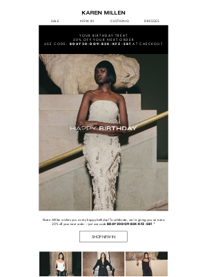 Karen Millen - Happy birthday, Joe