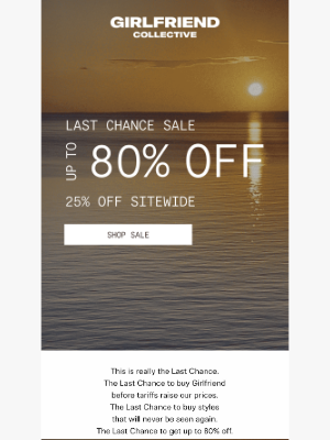 Girlfriend Collective - The Last Chance Sale… for real