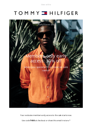 Tommy Hilfiger (United Kingdom) - 30% off: early access to our sale starts now!