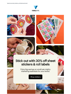 VistaPrint (Australia) - 30% off marketing that sticks 💯