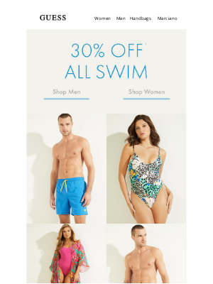 GUESS - Make a Splash | Take 30% Off Swim