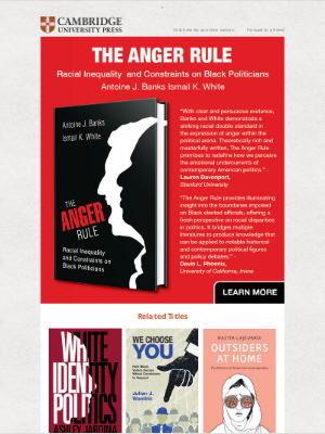 Cambridge University Press - Examines how Black politicians are penalized for expressing anger and demonstrates how this anger penalty helps sustain racial inequality.