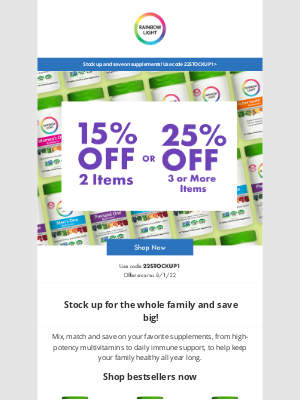 Rainbow Light - 15% OFF (2 items) or 25% OFF (3+ items)