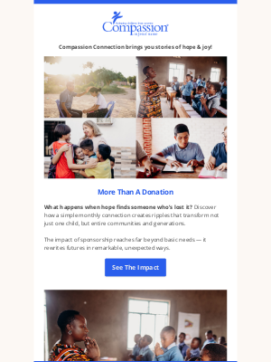 Compassion International - When one person believes, everything changes 💫