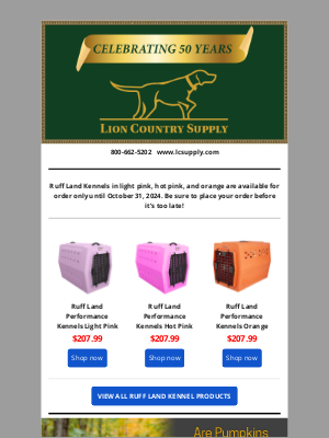 Lion Country Supply - Last Days to Order: Limited Edition Ruff Land Kennels in Trendy Colors!