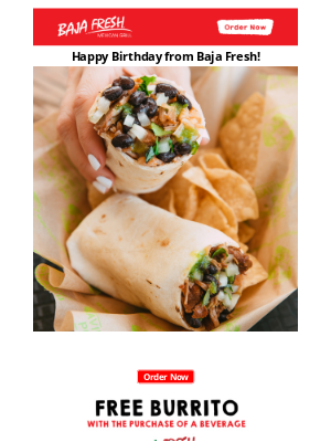 Baja Fresh - Happy Birthday from Baja Fresh 🎉 Open for your special offer