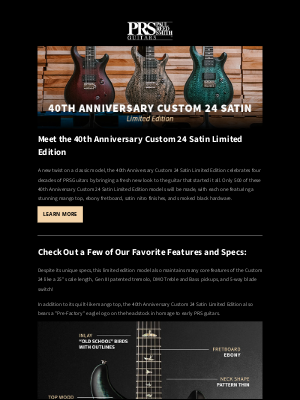 prsguitars - Meet the 40th Anniversary Custom 24 Satin Limited Edition! 🚀