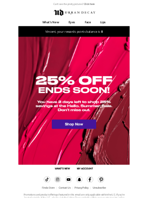 Urban Decay - Hello, Summer Sale Ends Soon!