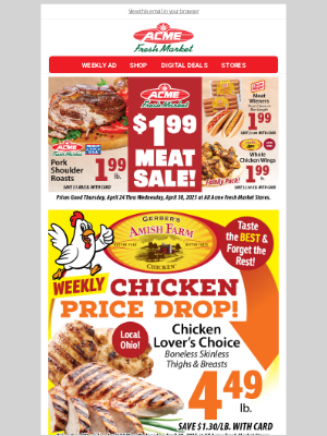 Acme Fresh Market - $1.99 Meat Sale and More Price Drops!