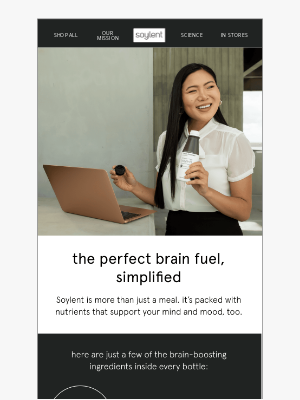 Soylent - 12 brain boosting nutrients in every shake