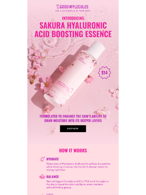 Good Molecules (United Kingdom) - 🌸 New! Sakura Hyaluronic Acid Essence 🌸