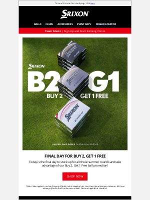 Srixon - Buy 2, Get 1 Free Ends Today! | Srixon