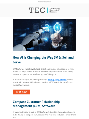 Technology Evaluation Centers - AI Is Redefining SMB Sales & Service in 2025 🚀