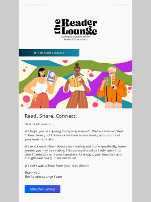 Penguin Random House - New Survey: Tell us more about your reading! 📚