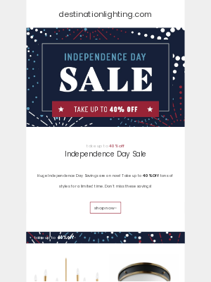 Destination Lighting - Shop Huge Independence Day Savings!