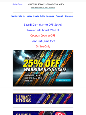 Perani’s Hockey World - Save BIG on Warrior QR5 Sticks!