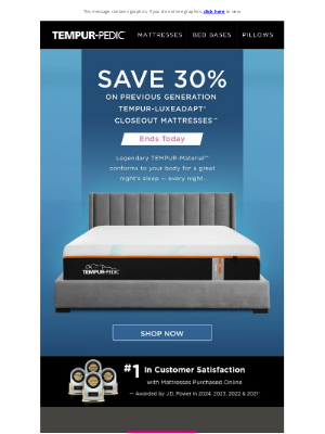 Tempur-Pedic - Final Hours: Save 30% on closeout mattresses