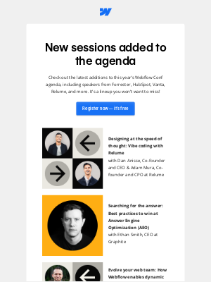 Webflow - Just announced: New sessions for Webflow Conf 2025