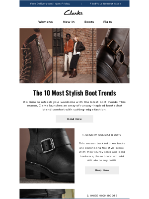 Clarks Shoes (United Kingdom) - Top 10 boot trends + Free Delivery