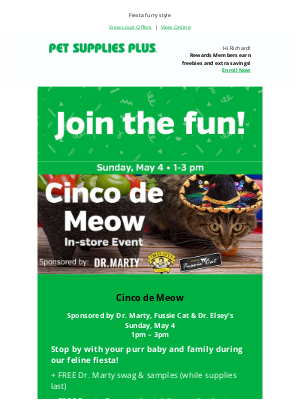 Pet Supplies Plus - Join the meow-tacular Cinco de Meow celebration!
