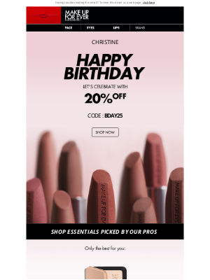 MAKE UP FOR EVER - 🎂 CHRISTINE, Happy Birthday!
