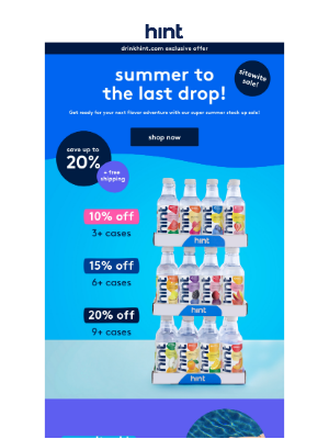 Hint Water - All flavor sale starts now!