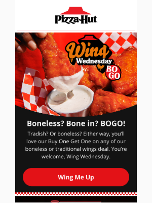 Pizza Hut - 🍗 Waking you up before you BOGO 🍗