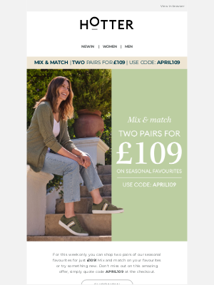 Hotter Shoes (United Kingdom) - Mix & Match | Two pairs for £109