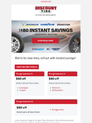 Discount Tire - Your favorite tire brands are on sale now!