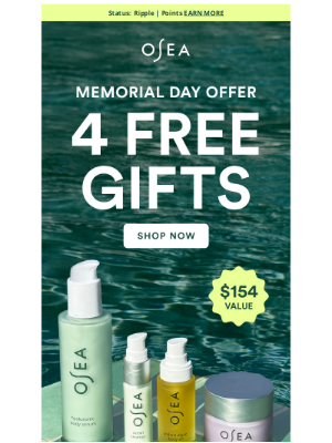OSEA Malibu - 4 FREE GIFTS STARTS NOW