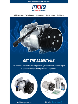 Buy Auto Parts - AC Season is here, is your AC working?