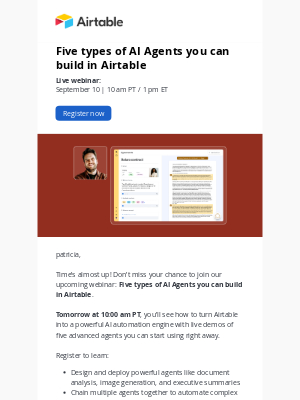Airtable - Last chance: Five types of AI Agents you can build in Airtable