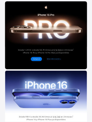 Apple (Spain) - Ya están aquí el iPhone 16 Pro y el iPhone 16
