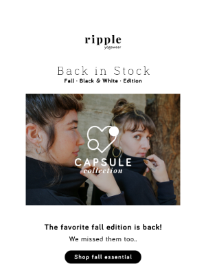 Ripple - Mark! The favorite black & WHITE is BACK in stock🎙️