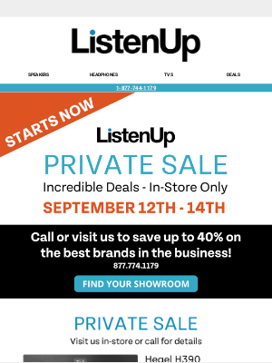 ListenUp - ListenUp's Private Sale STARTS NOW!