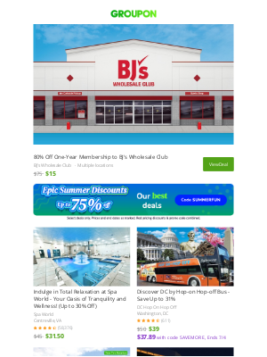 Groupon - BJ’s Membership for $15 + $15 in Rewards?! That’s a Cartload of Savings