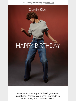 Calvin Klein - Happy Birthday, Mailcharts.