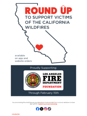 Round Up To Support Victims Of The California Wildfires