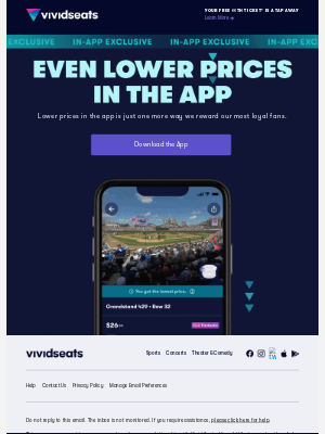 Vivid Seats - NEW! Lowest Prices Exclusively in the App 📲